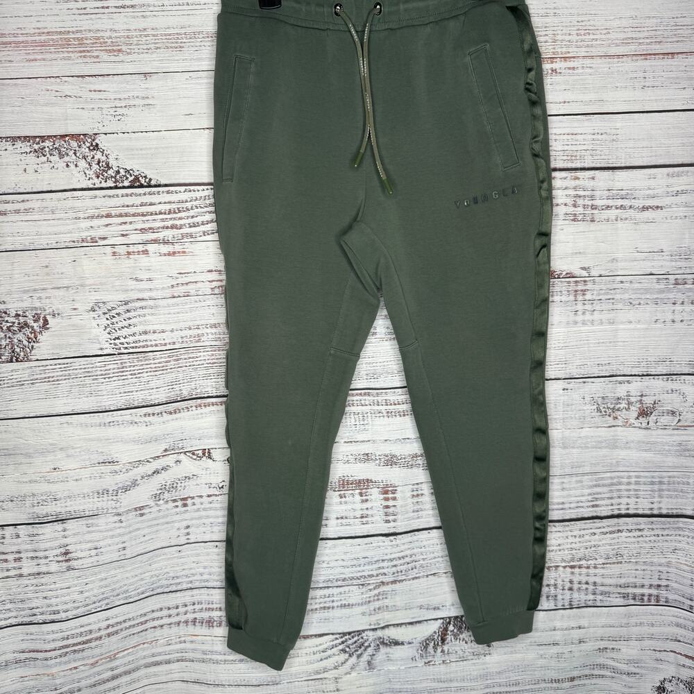 YoungLA Men’s Green Jogger Sweatpants Slim Fit Athletic Casual LG